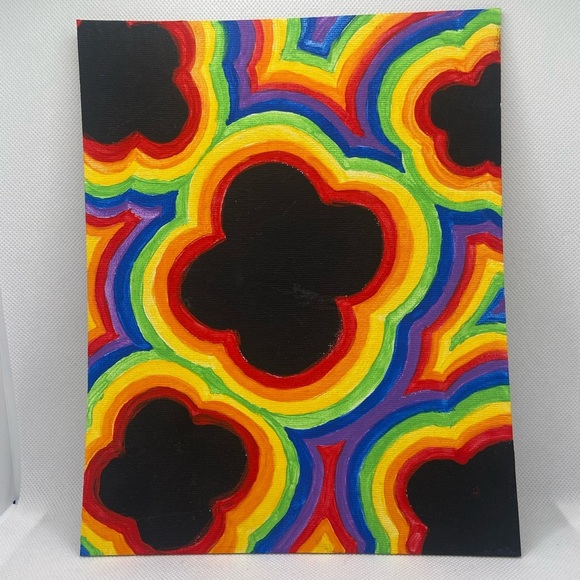 🍀 3/$15 - 8x12 Handmade Colorful Abstract Painted Canvas Art - Picture 1 of 4